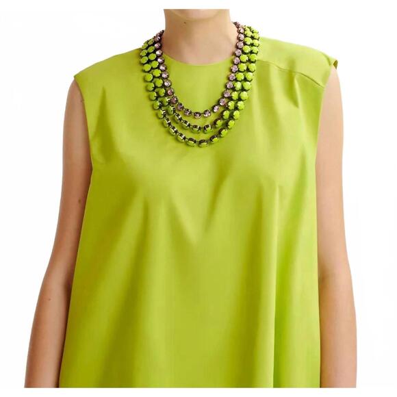 NEW ESSENTIEL ANTWERP hibernate ruffle mini dress in citronella - Picture 5 of 5